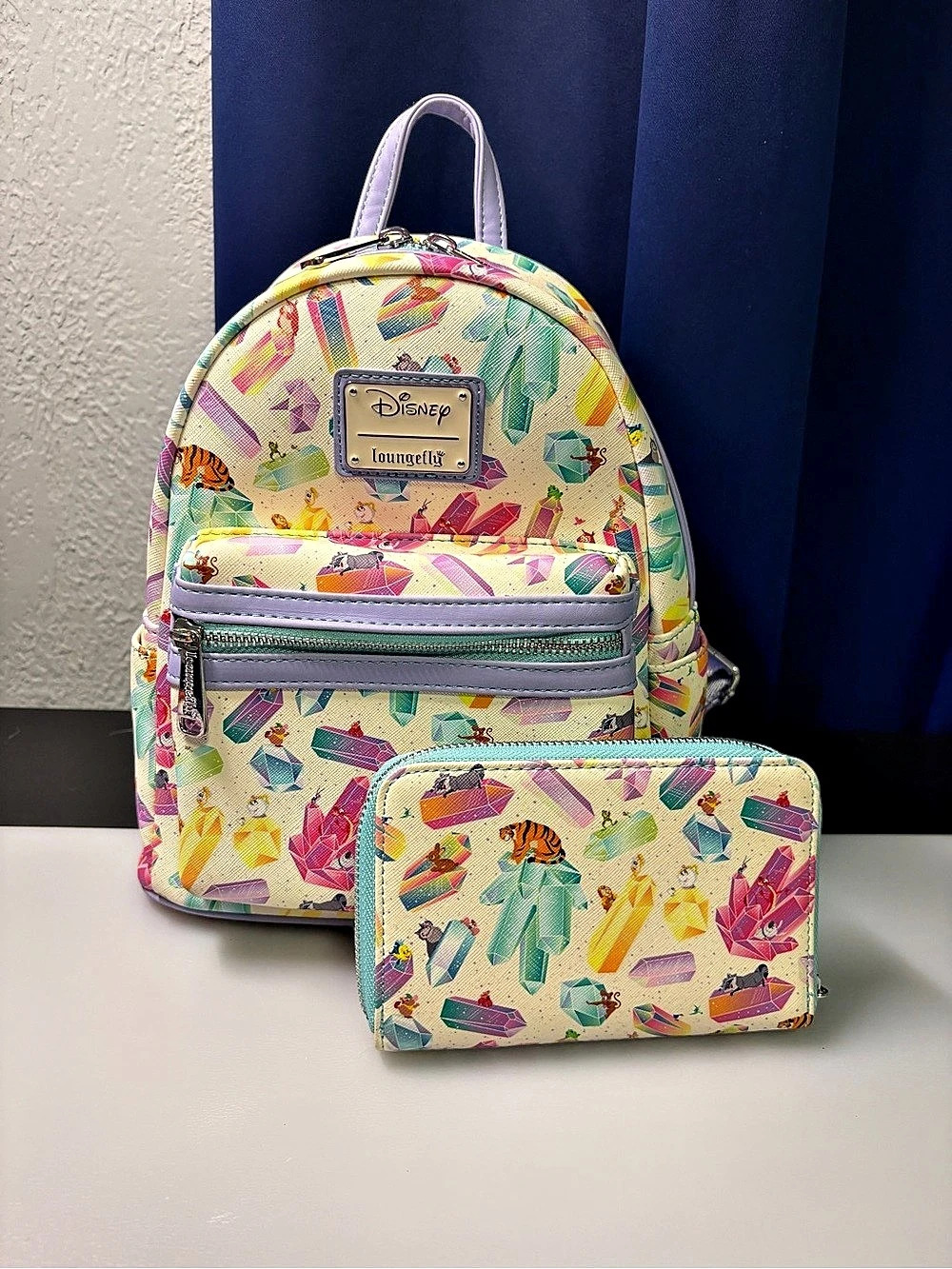 Loungefly Disney Loungefly Disney Print Backpack & Wallet Like New